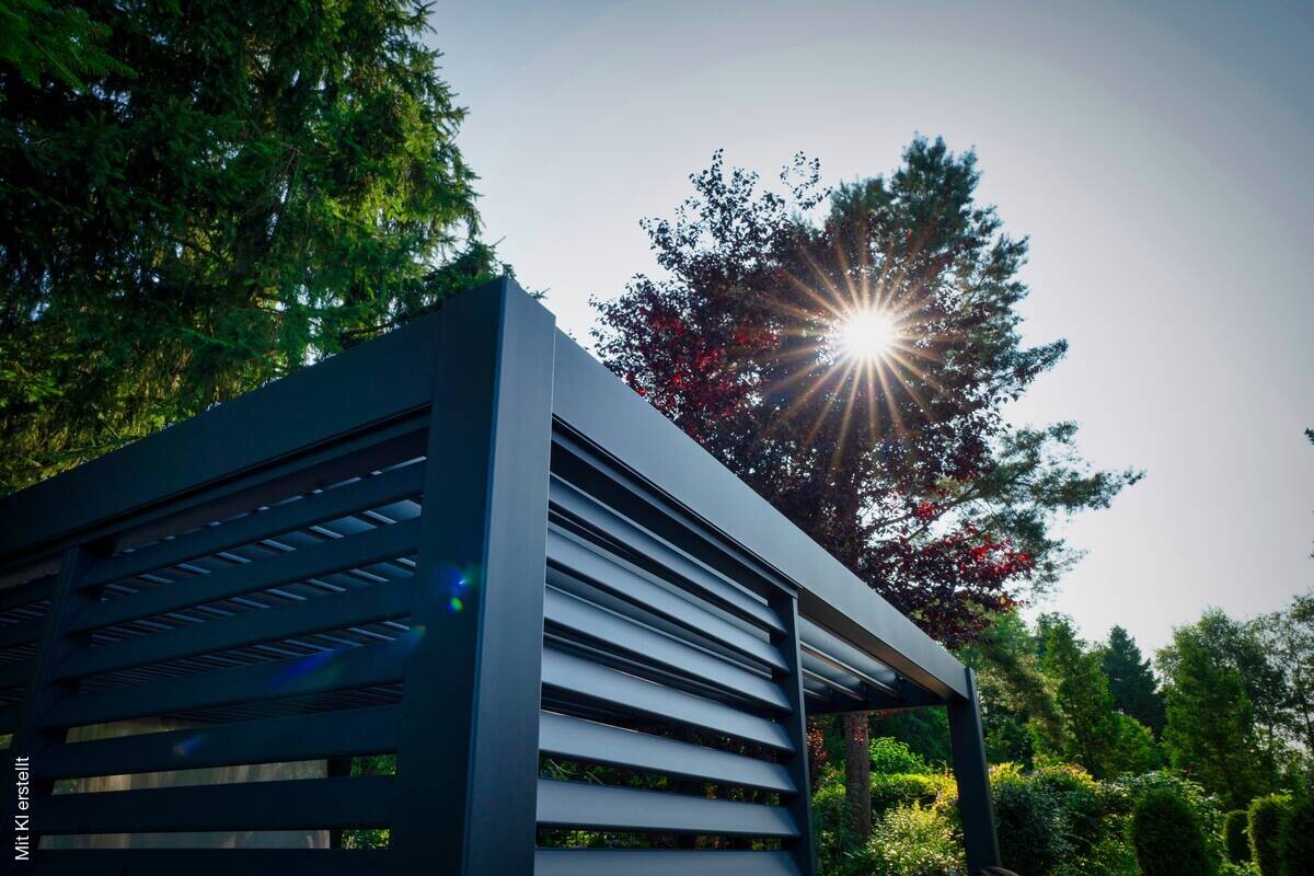Mirador Lamellen-Seitenteil für Pergola Classic und Deluxe anthrazit Aluminium B/H/L: ca. 123x236,1x6 cm