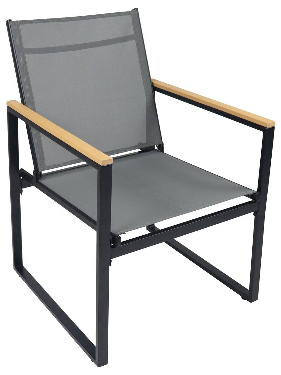 VCM Gartenstuhl anthrazit Textilene B/H/L: ca. 54x83x65 cm