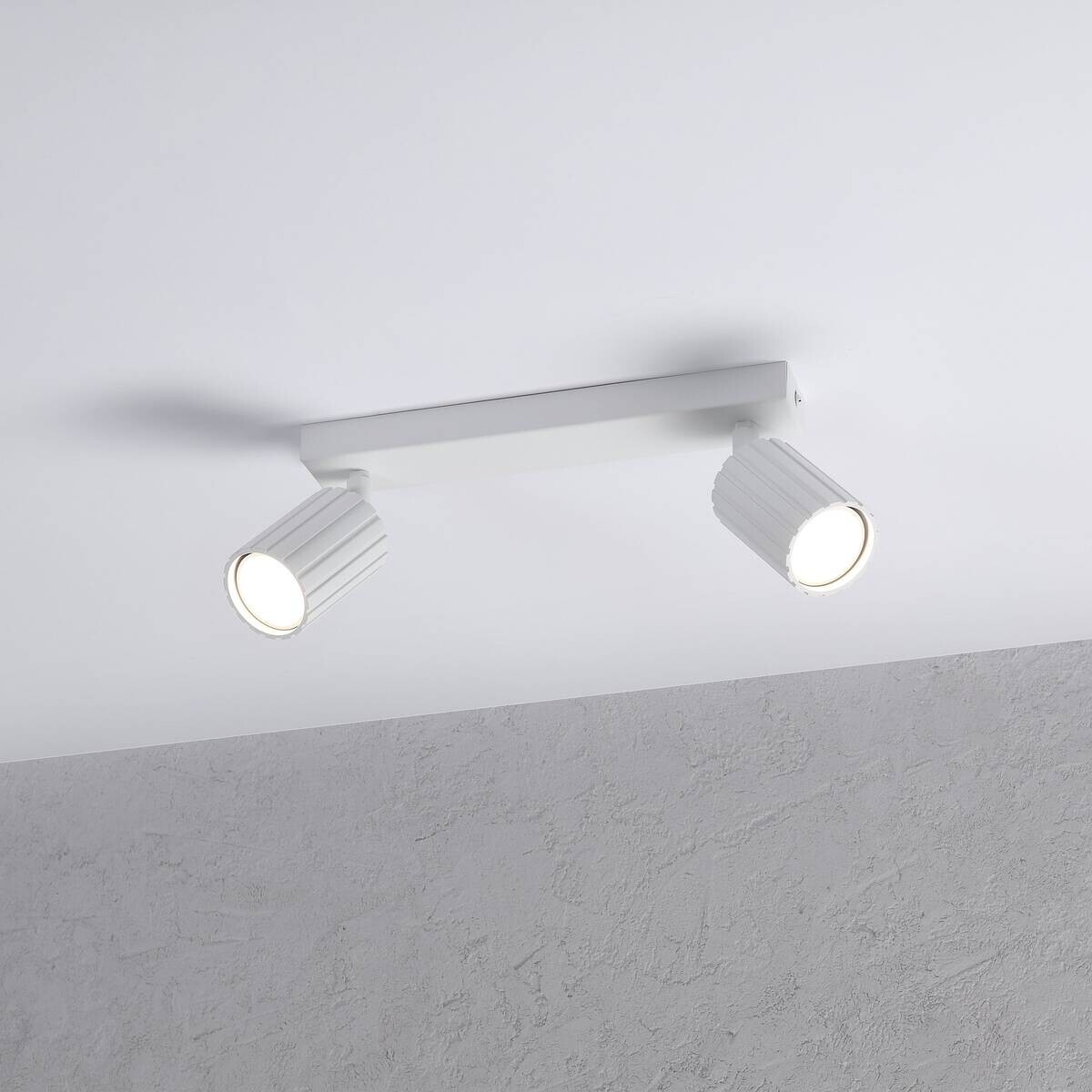 Lamkur Strahler Prisma weiß Stahl B/H/L: ca. 6,5x16,5x30 cm 2 Brennstellen