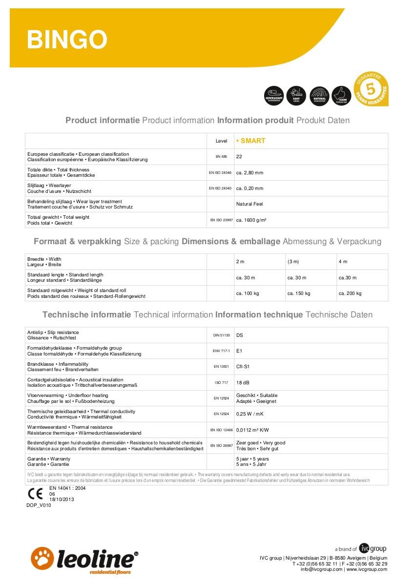 Vinylboden Bingo grau Eiche B: ca. 400 cm pro m²
