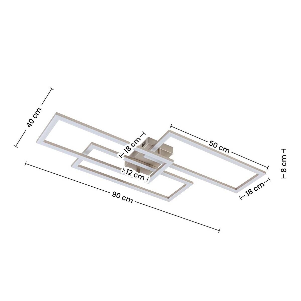 Nolo LED-Deckenleuchte Tre B/H/L: ca. 40x8x90 cm