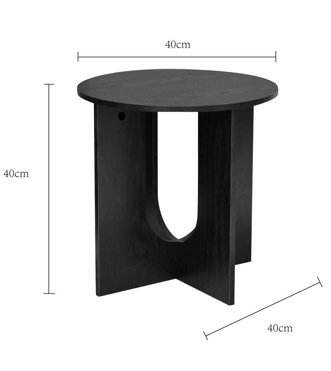 Beistelltisch Timo schwarz MDF H/D: ca. 40,5x40 cm