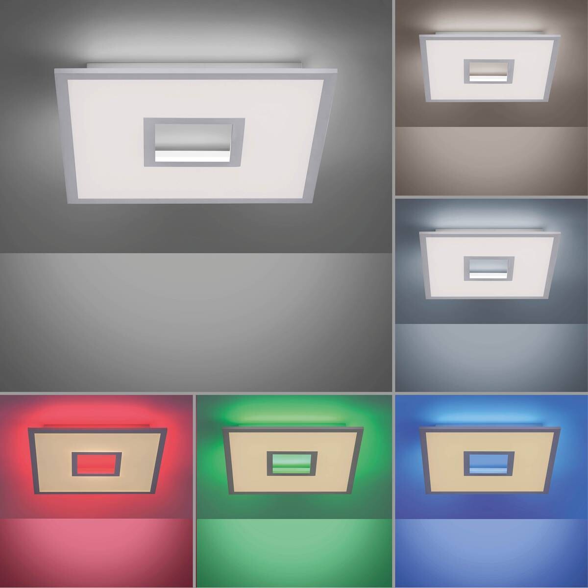 Just Light LED-Deckenleuchte RECESS 11645-16 weiß Kunststoff Metall B/H/T: ca. 45x5x45 cm 1 Brennstellen