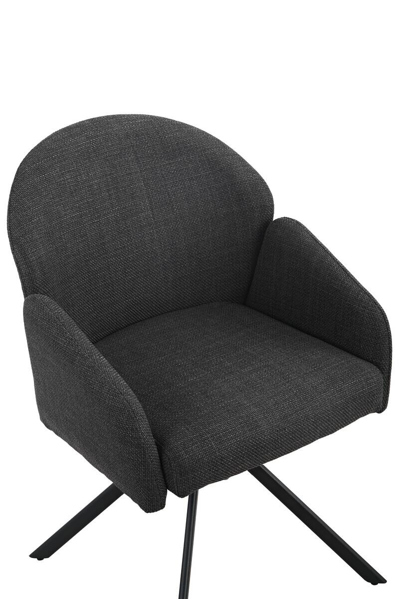 Drehstuhl Holly anthrazit Microfaser Webstoff B/H/T: ca. 57x84x61 cm