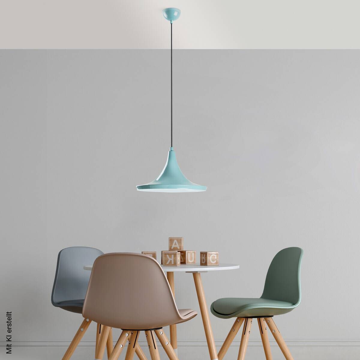 Opviq Pendelleuchte türkis B/H/T: ca. 30x117x30 cm E27 1 Brennstellen