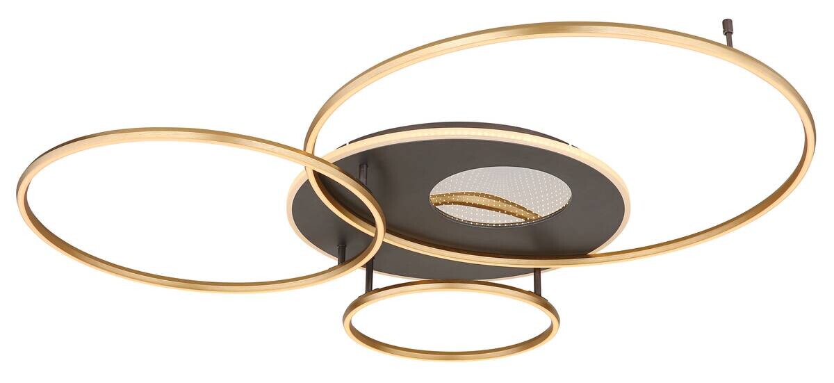 Deckenleuchte Invertina gold Alu Kunststoff Acryl B/H/L: ca. 105,3x13x126,4 cm 1 Brennstellen