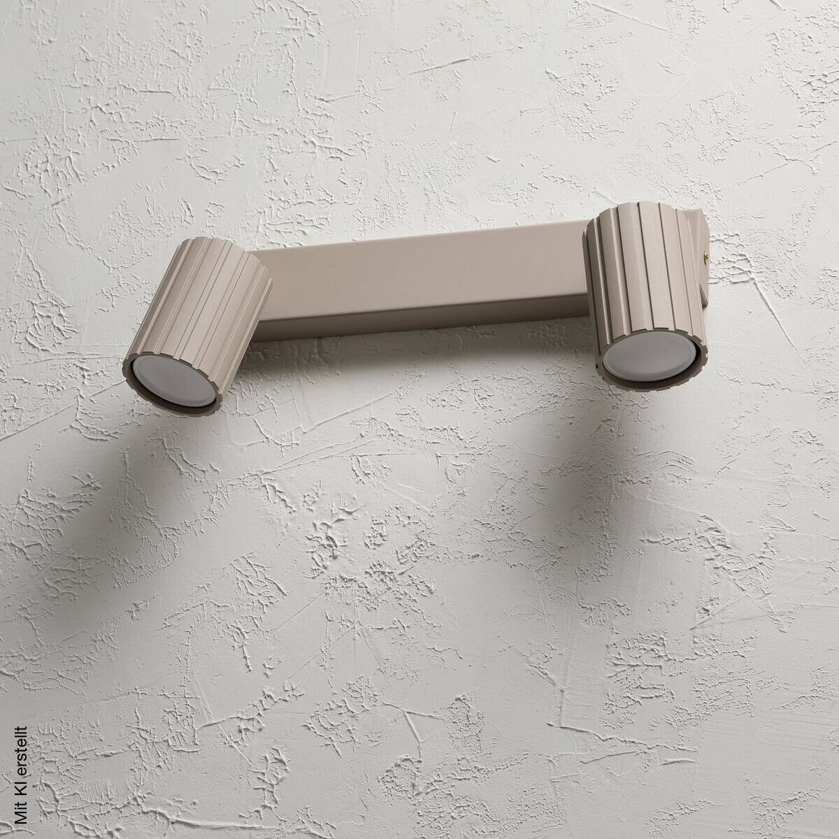 Lamkur Strahler Prisma beige Stahl B/H/L: ca. 6,5x16,5x30 cm 2 Brennstellen