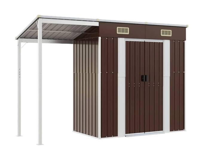 vidaXL Gartenhaus braun B/H/T: ca. 277x181x110,5 cm