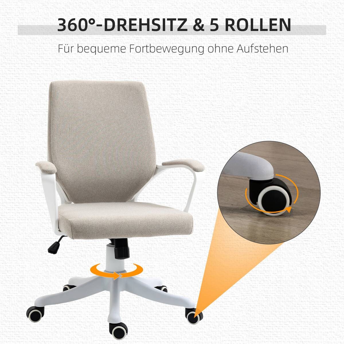 Drehstuhl 921-536BG beige weiß