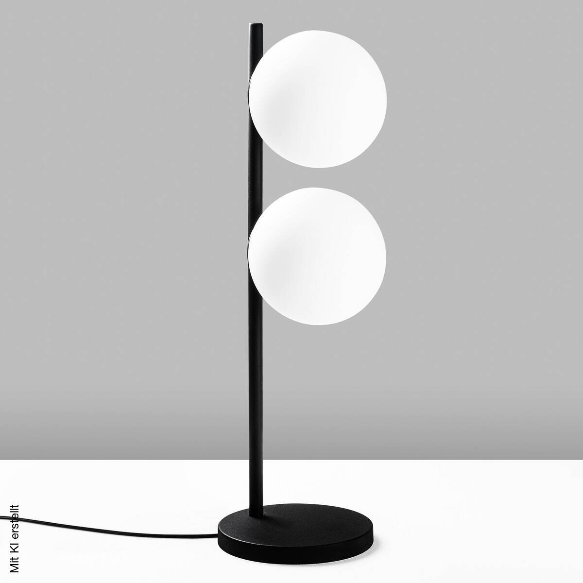 Tischleuchte schwarz Metall B/H/T/L: ca. 19x58x18x19 cm E14 1 Brennstellen