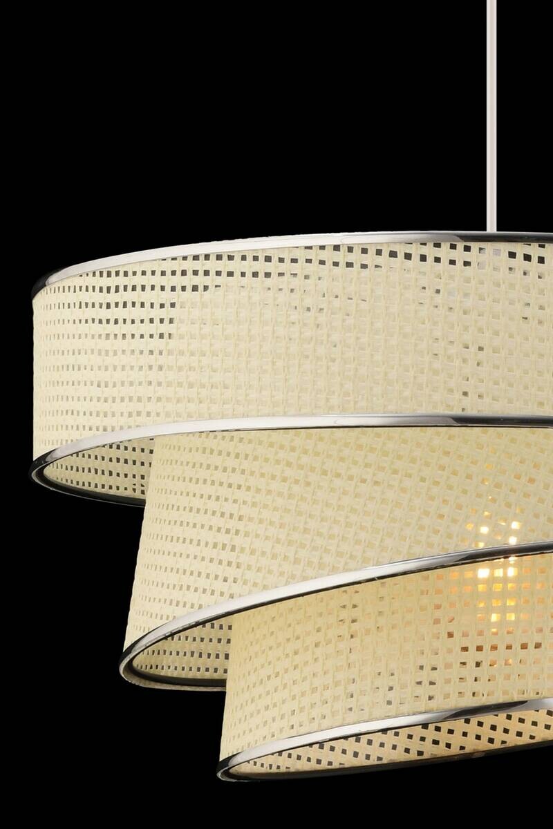 Opviq Pendelleuchte Couper weiß silber Baumwolle Metall B/H/L: ca. 40x72x40 cm E27 1 Brennstellen