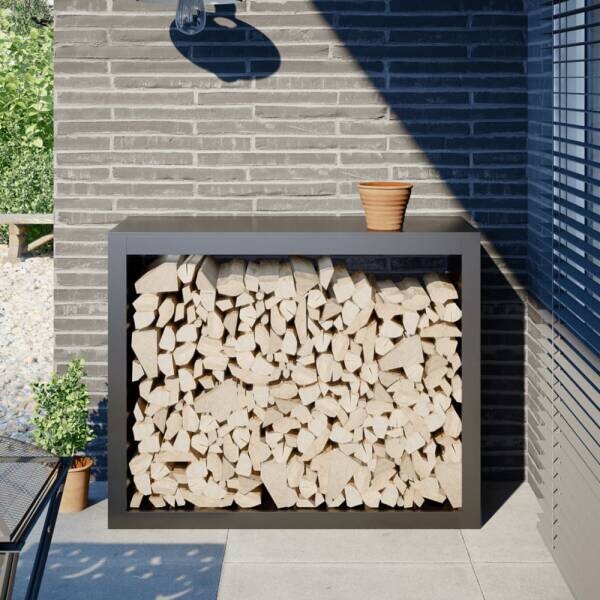 vidaXL Brennholzregal anthrazit B/H/L: ca. 40x80x100 cm