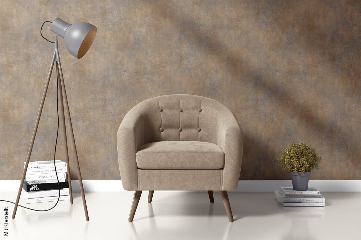 Vliestapete Betonoptik gold B/L: ca. 53x1005 cm
