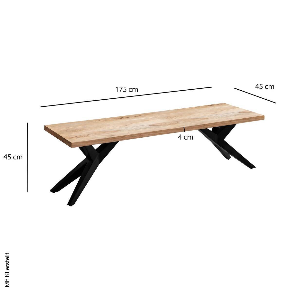 Sitzbank braun B/H/T: ca. 175x45x45 cm