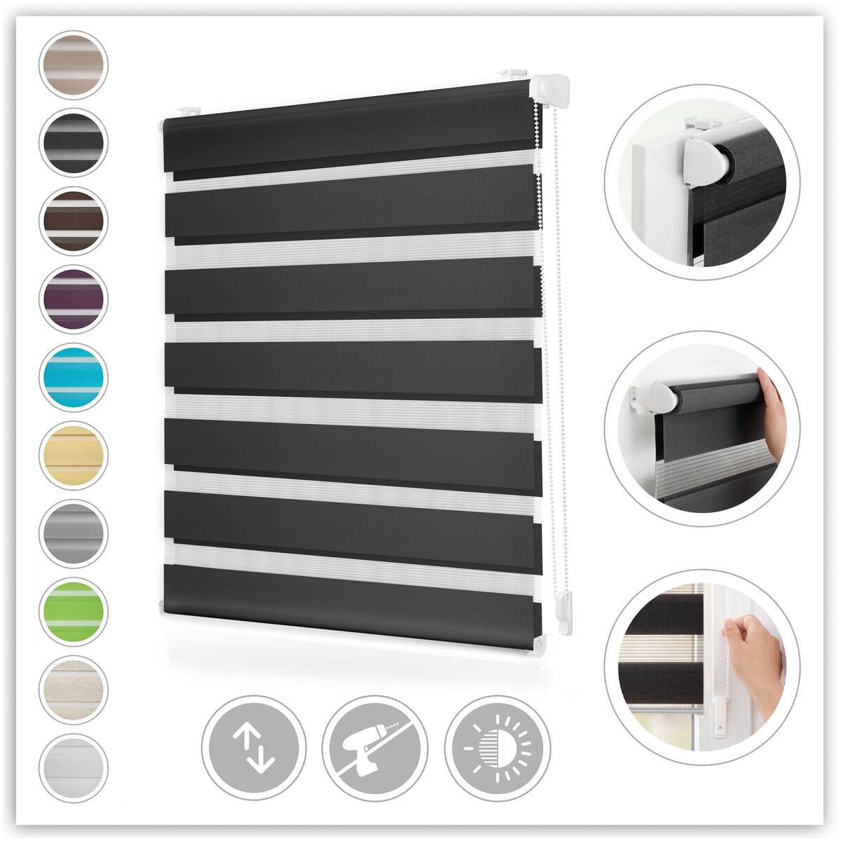 LICHTBLICK Doppelrollo Duo anthrazit B/L: ca. 90x150 cm