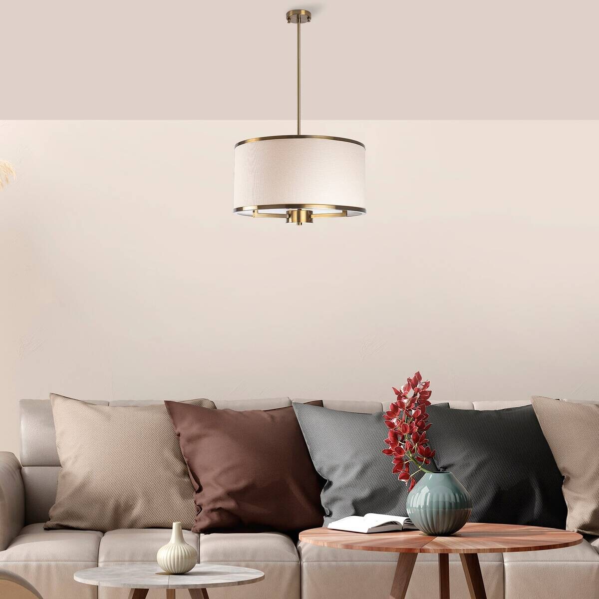 Opviq Pendelleuchte Way-11650 B/H/T/L/D: ca. 50x84x50x50x50 cm E27 3 Brennstellen