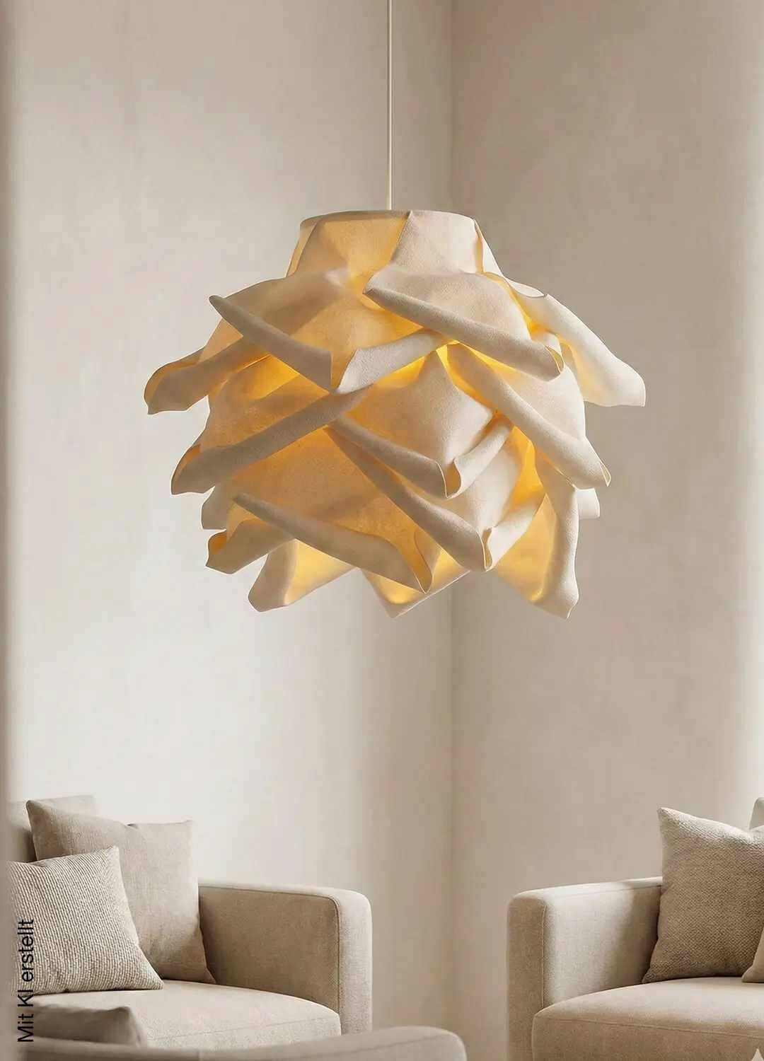 Opviq Pendelleuchte beige Kunststoff B/H/T/L/D: ca. 58x125x58x58x58 cm E27 1 Brennstellen