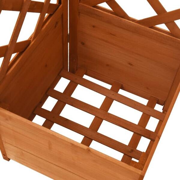 Eckspalier mit Pflanzkasten braun Holz B/H/L: ca. 40x150x40 cm