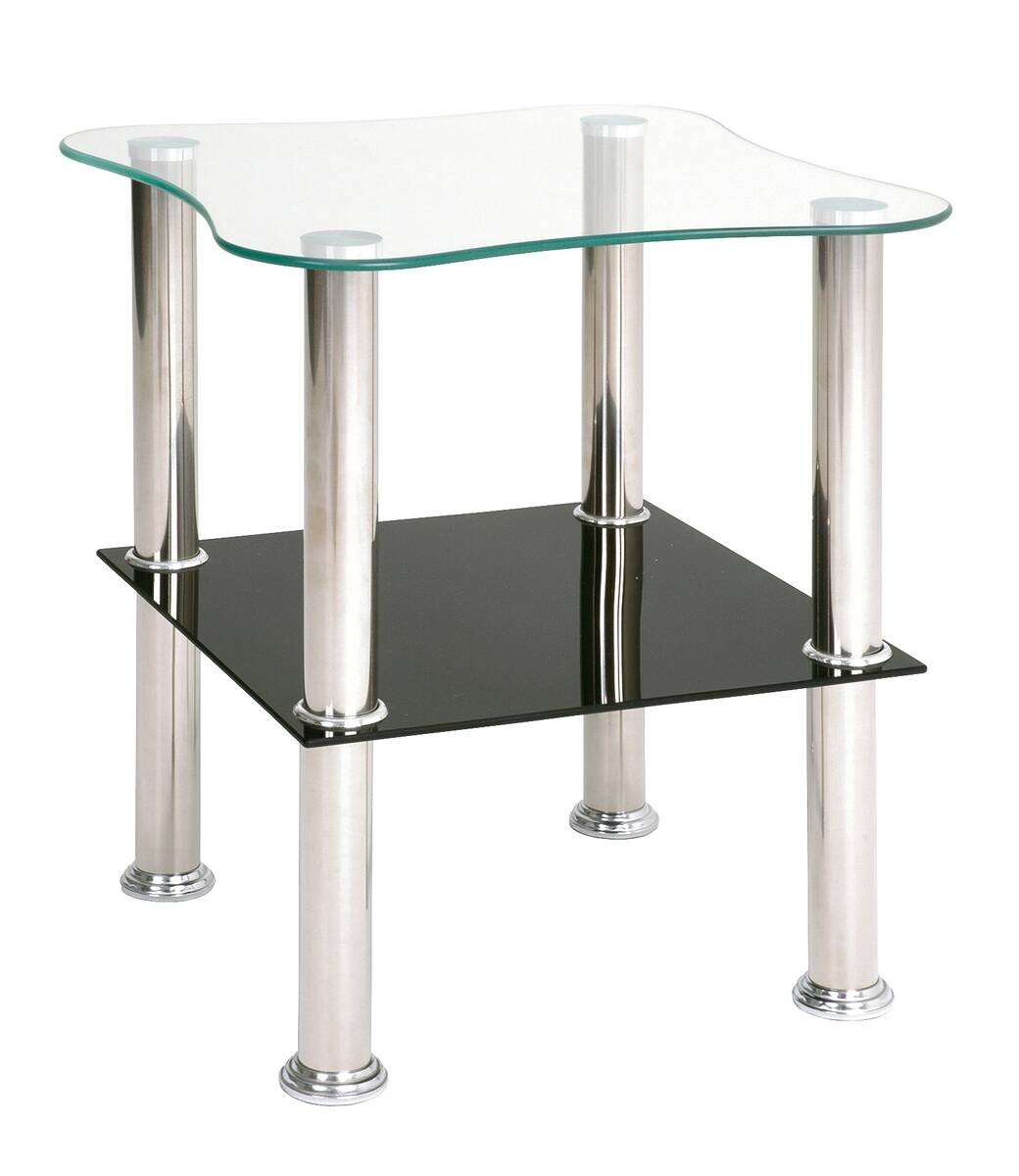 Beistelltisch schwarz Chrom Optik B/H/T: ca. 40x47x40 cm
