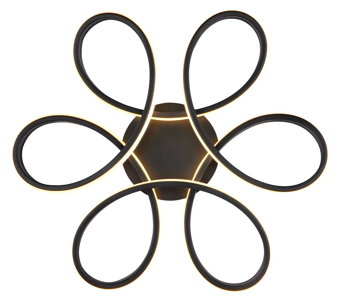 GLOBO LED-Deckenleuchte ORBITA schwarz Kunststoff Metall B/H/T: ca. 36x7x4 cm 1 Brennstellen