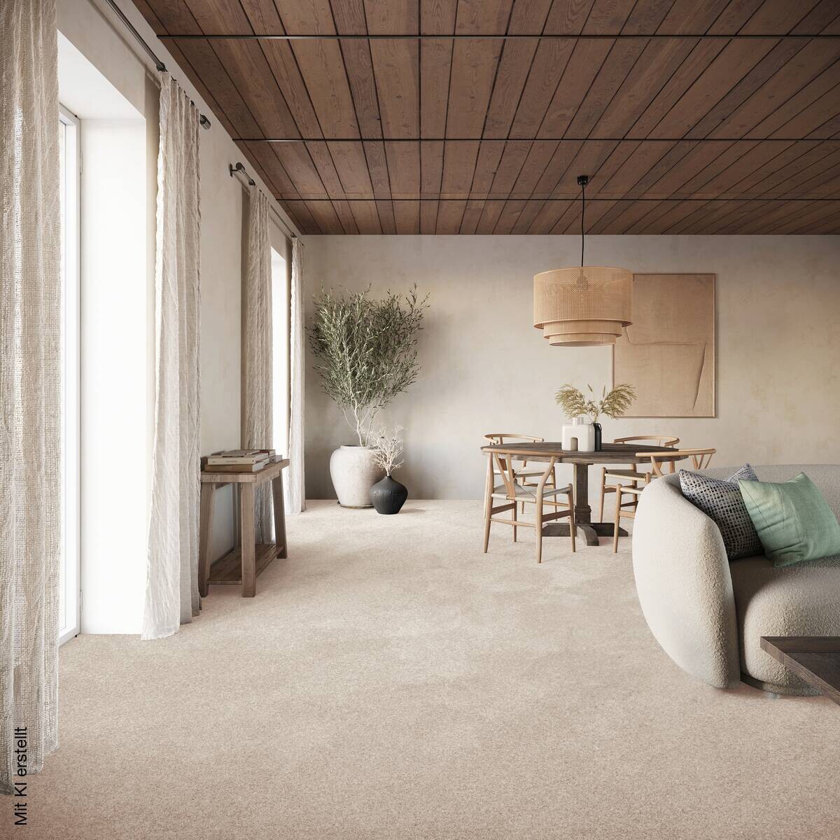 Teppichboden Garda beige B: ca. 500 cm pro m²