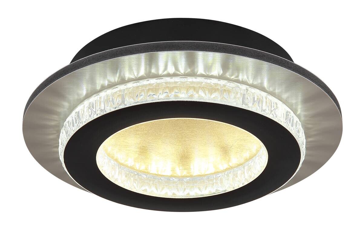 GLOBO LED-Deckenleuchte mattschwarz klar gold Metall Kunststoff H/D: ca. 5,5x20 cm 1 Brennstellen