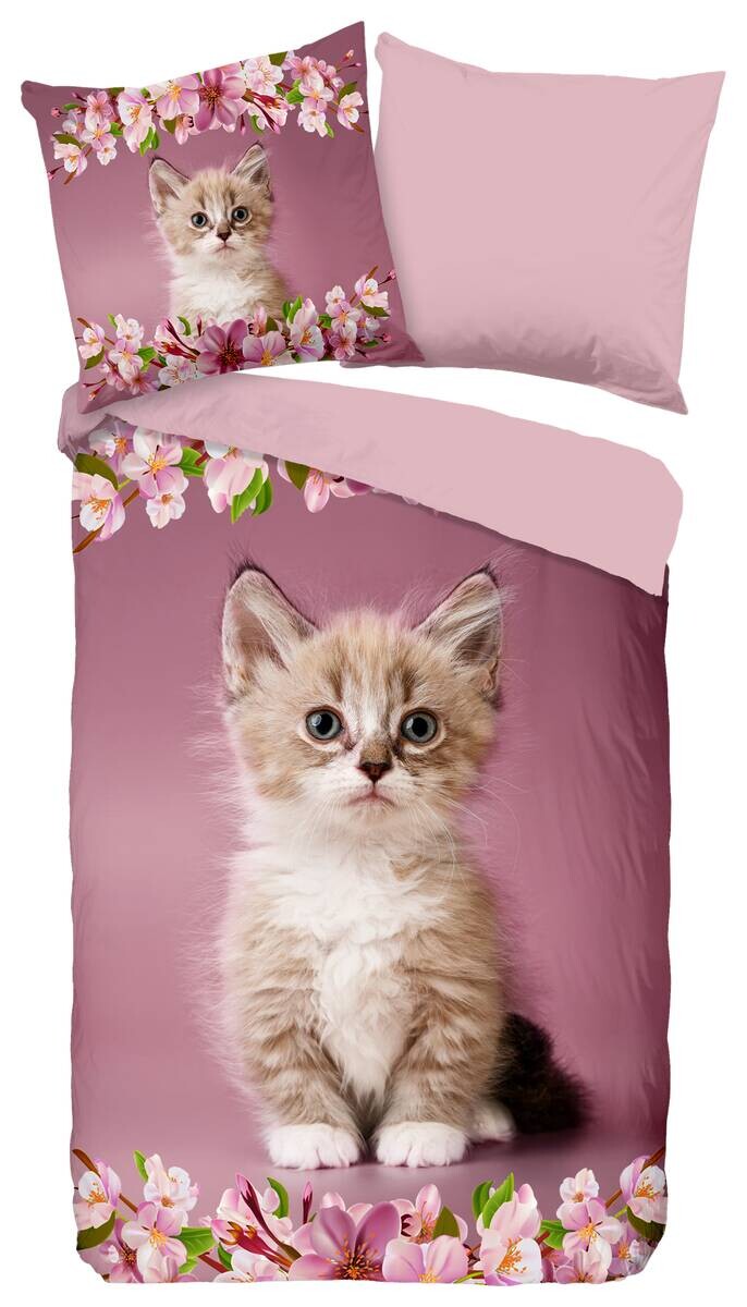 Baumwoll Bettwäsche Look pink Baumwolle B/L: ca. 135x200 cm