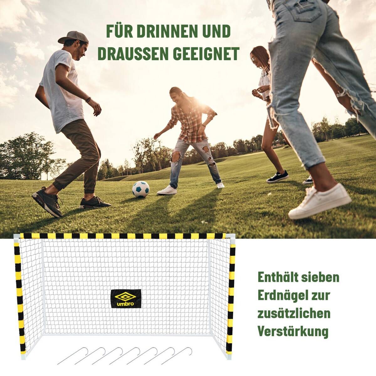 Fußballtor schwarz B/H/T: ca. 300x200x110 cm