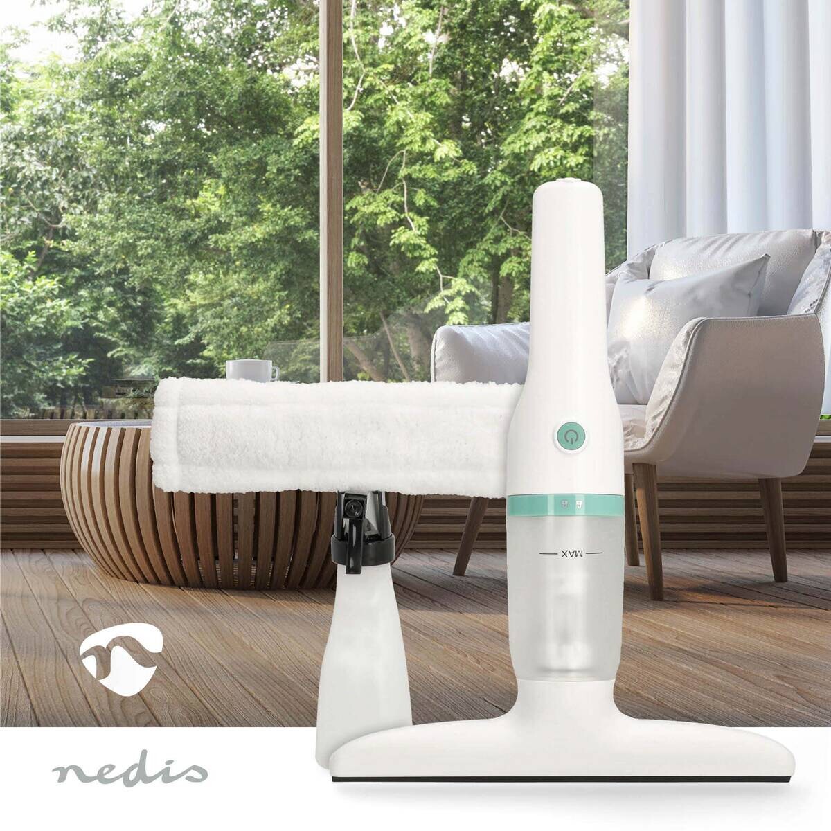 Nedis Akku-Fenstersauger grün weiß Kunststoff B/H/L: ca. 8,7x30,9x22,5 cm