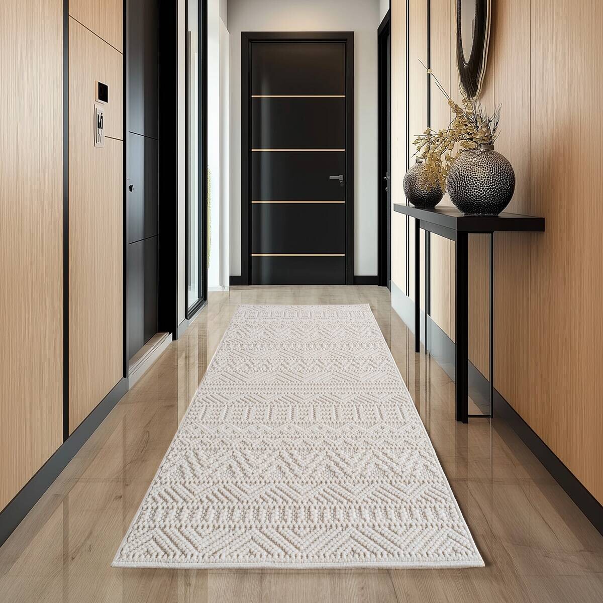 Ayyildiz Kurzflorteppich HELIX creme B/H/L: ca. 80x0,7x250 cm