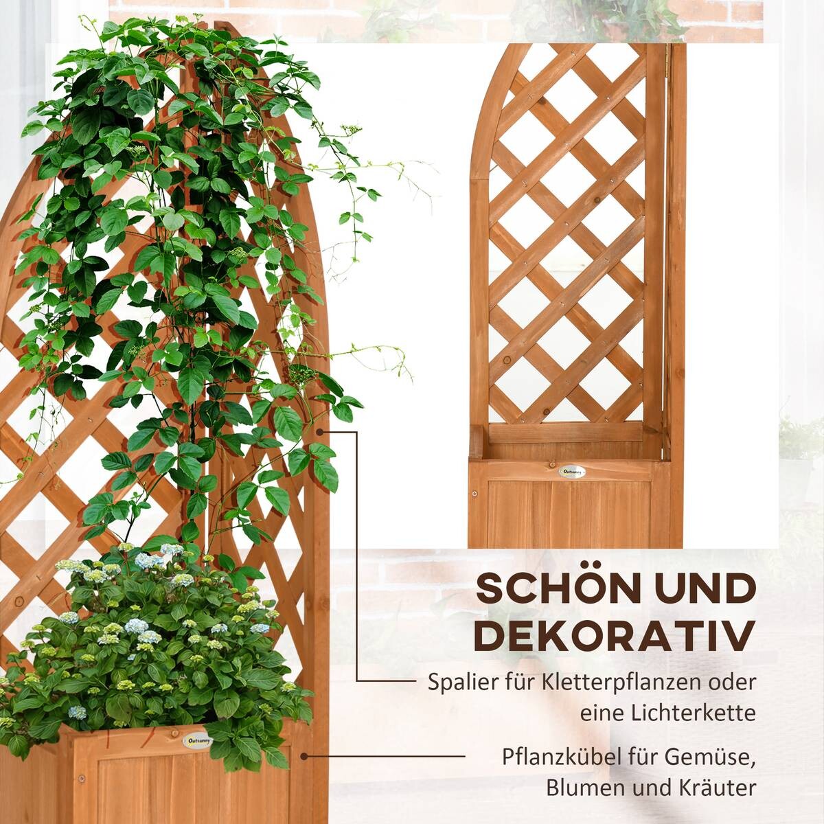Outsunny Eckbeet braun B/H/L: ca. 32x108x32 cm