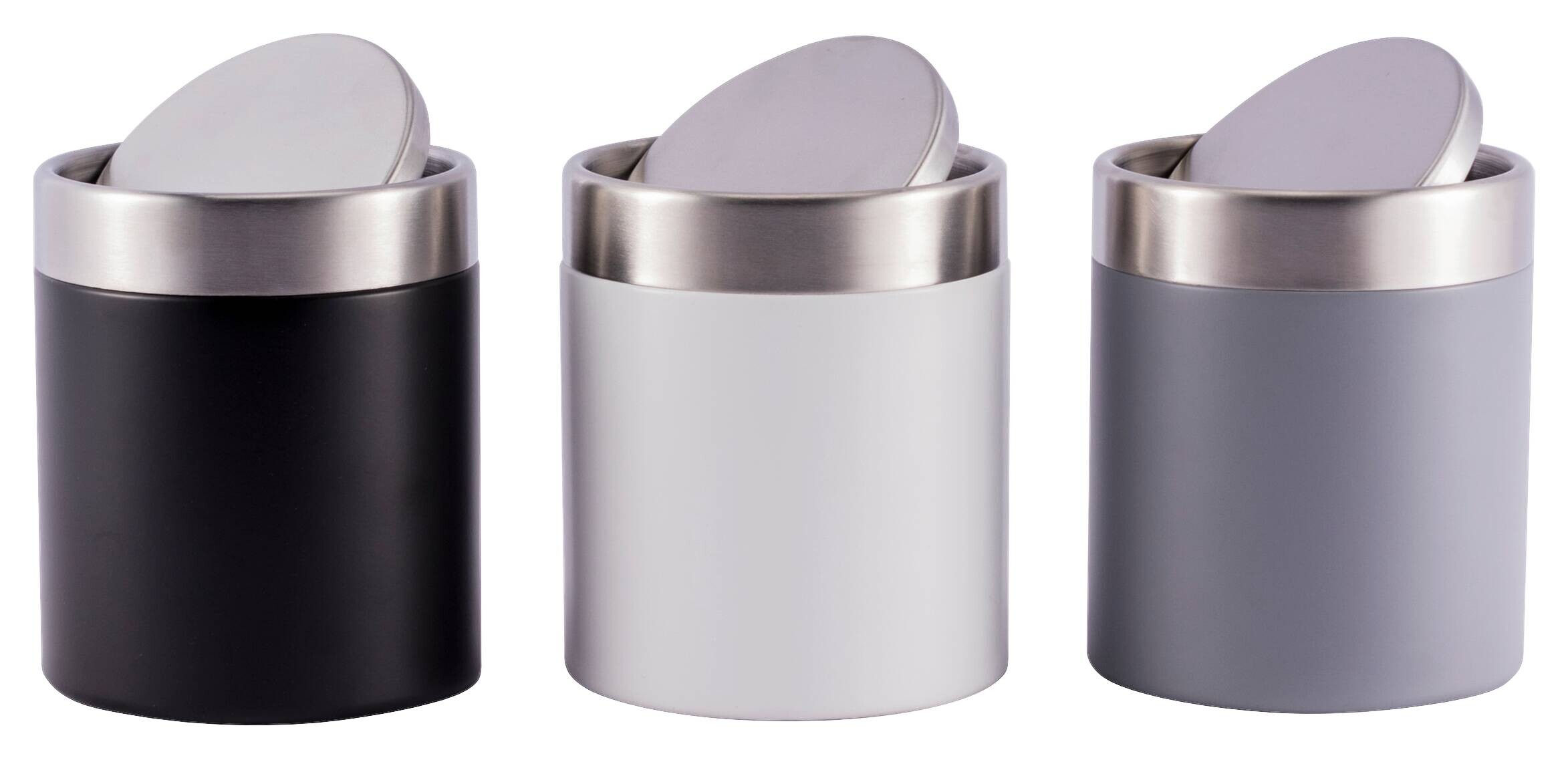 Kosmetikeimer schwarz Edelstahl ca. 1,58 l