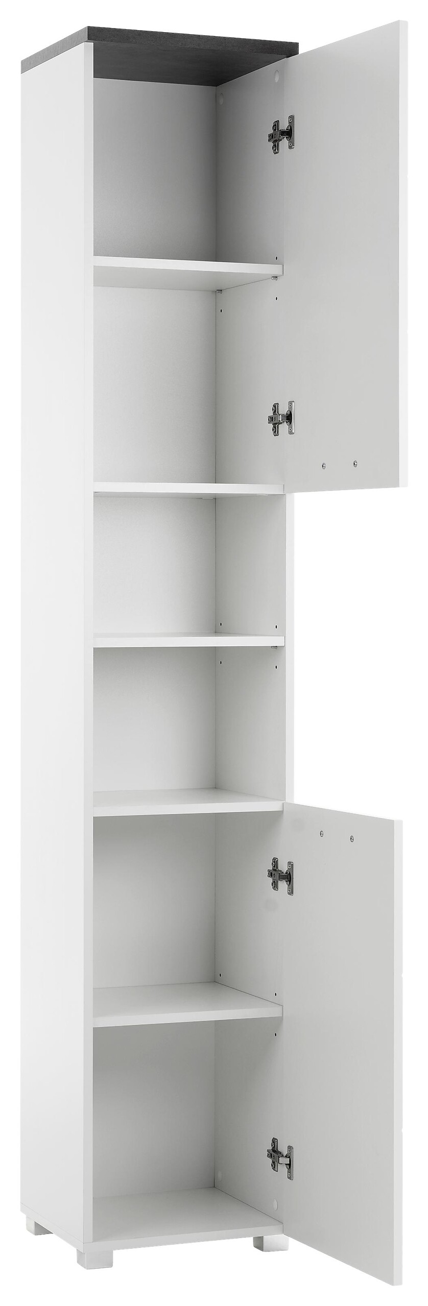 Badhochschrank Praya Dark Concret Nachbildung weiß Hochglanz B/H/T: ca. 36x190x32 cm