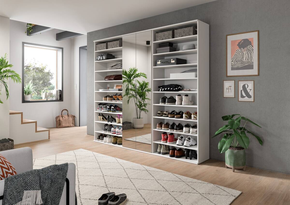 Garderobe PROJEKT X weiß weiß Hochglanz B/H/T: ca. 222x191x37 cm