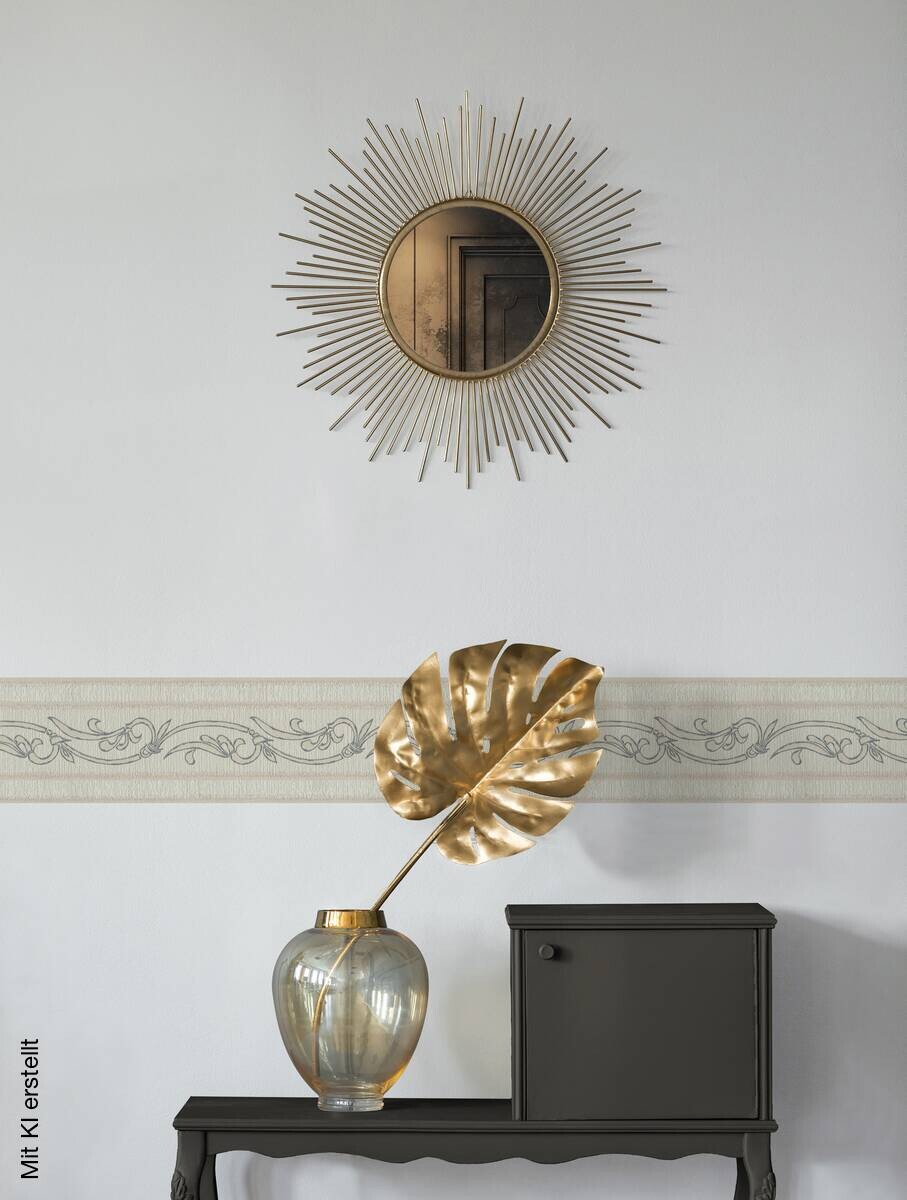 A.S.Creation Bordüre beige silber B/H/D: ca. 13x500x8 cm