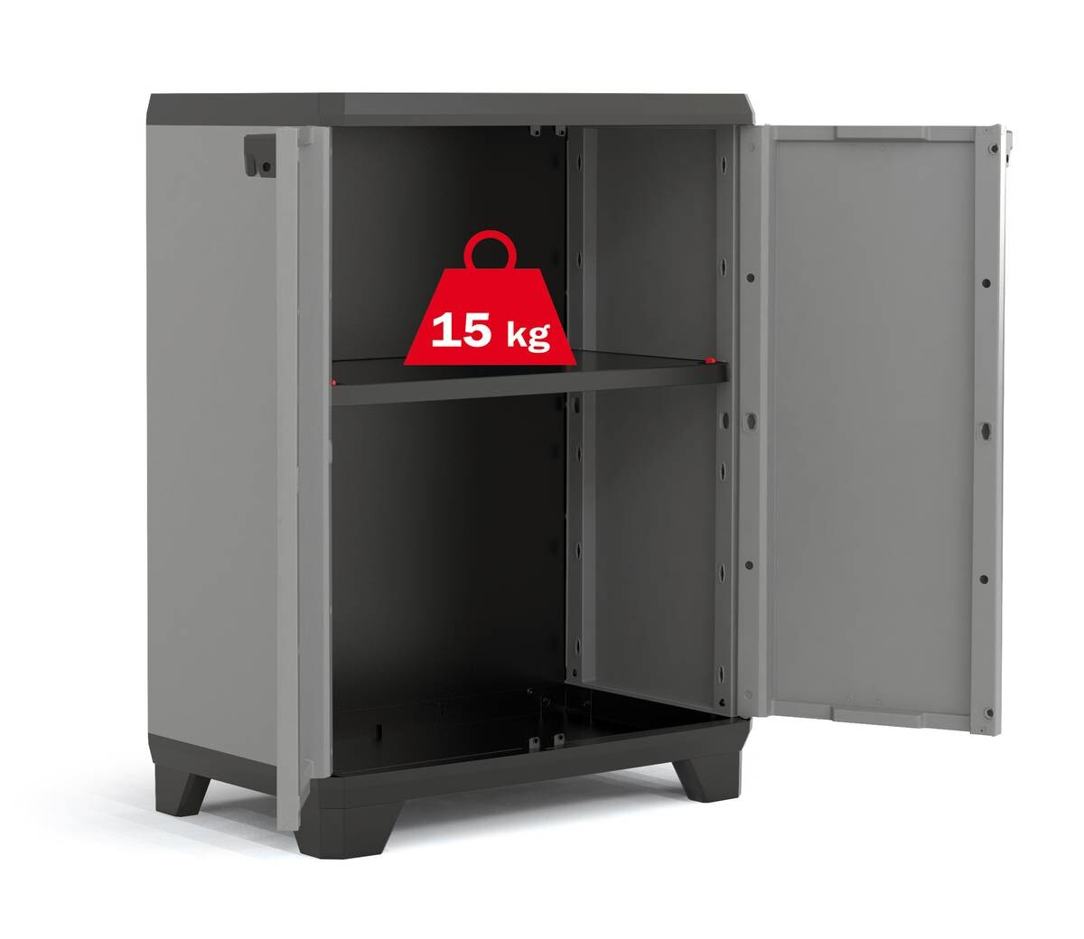 Keter Kunststoffschrank Stilo grau Kunststoff B/H/L: ca. 68x90x39 cm