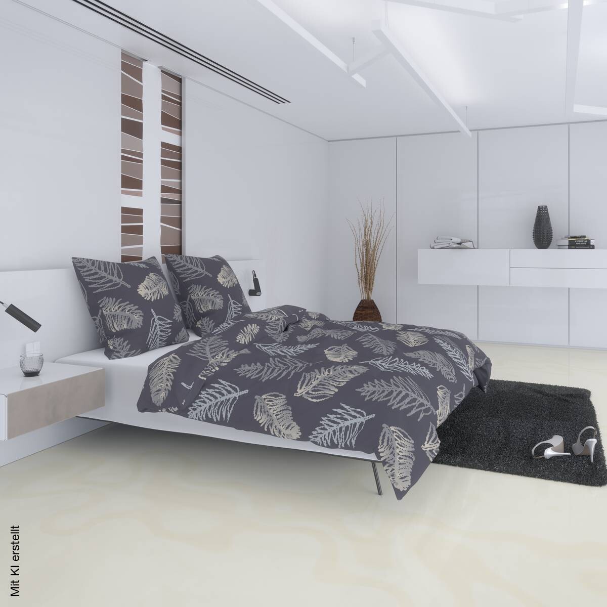 Microfaser Bettwäsche anthrazit Polyester B/L: ca. 135x200 cm