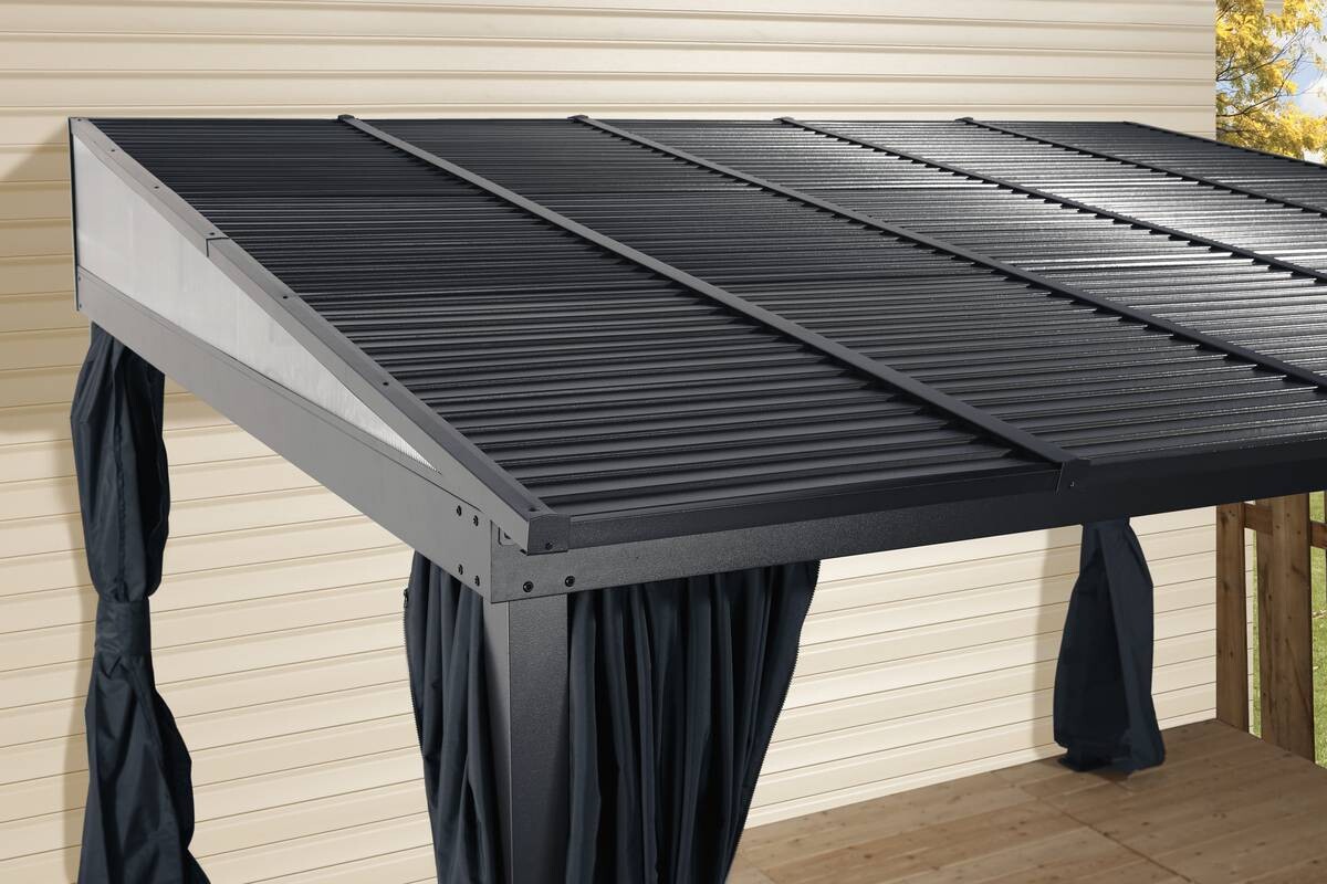 Sojag Terrassenüberdachung St. Barth anthrazit Aluminium B/H/T: ca. 364x240x296 cm