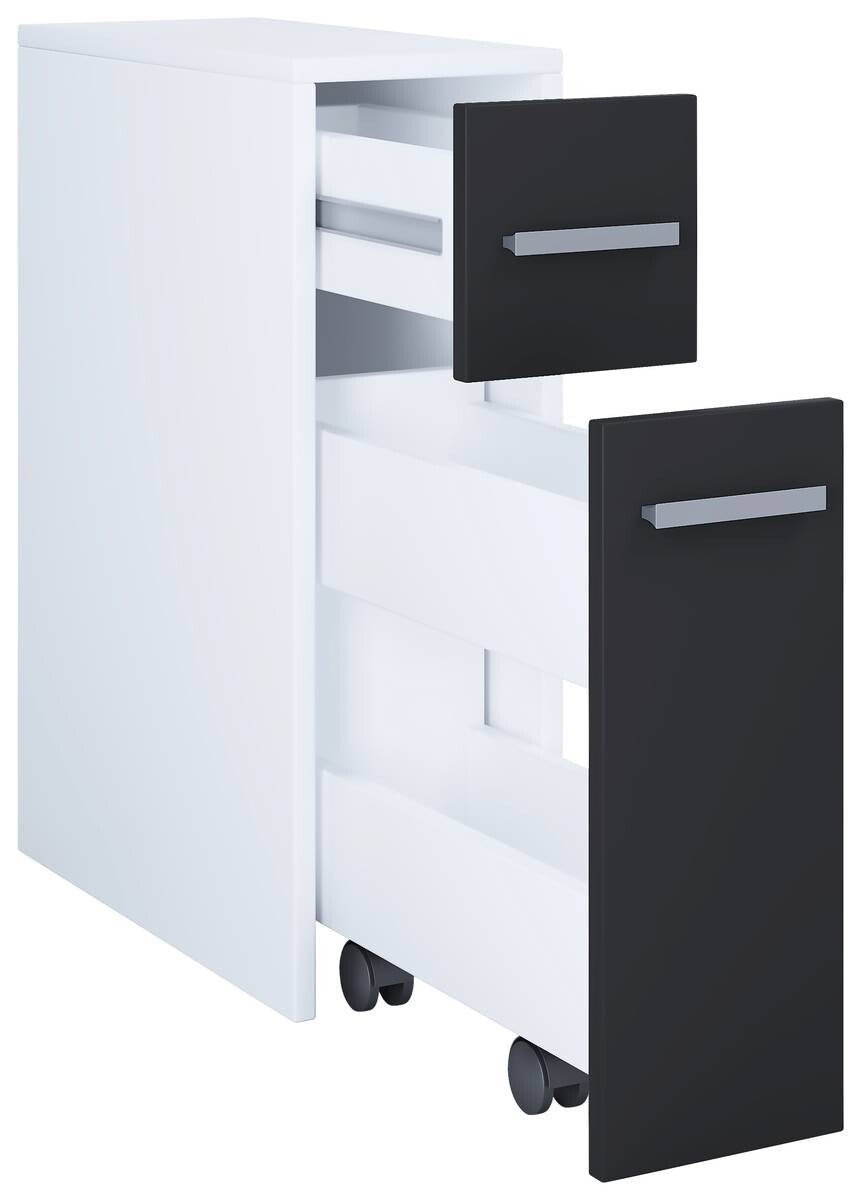Unterschrank Zalo weiß schwarz B/H/T: ca. 20x61x45 cm