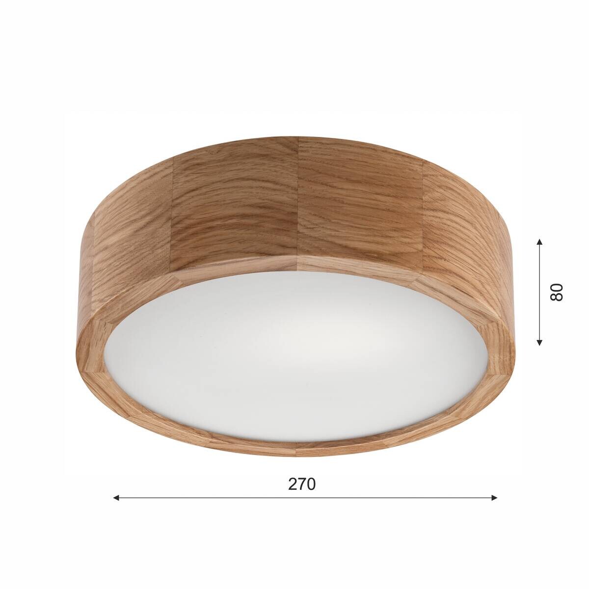 Lamkur Deckenleuchte 49434 Eiche Glas Eiche H/L: ca. 8x27 cm E27 2 Brennstellen