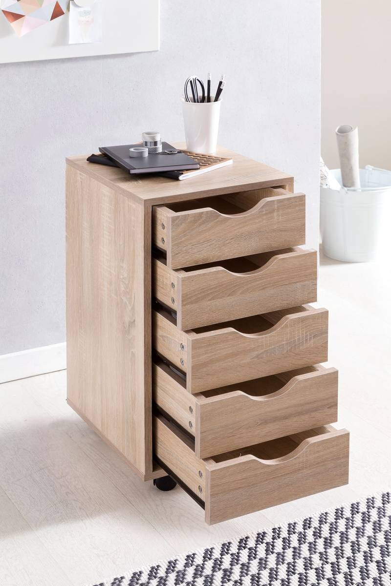 Rollcontainer braun Spanplatte B/H/T: ca. 33x64x38 cm