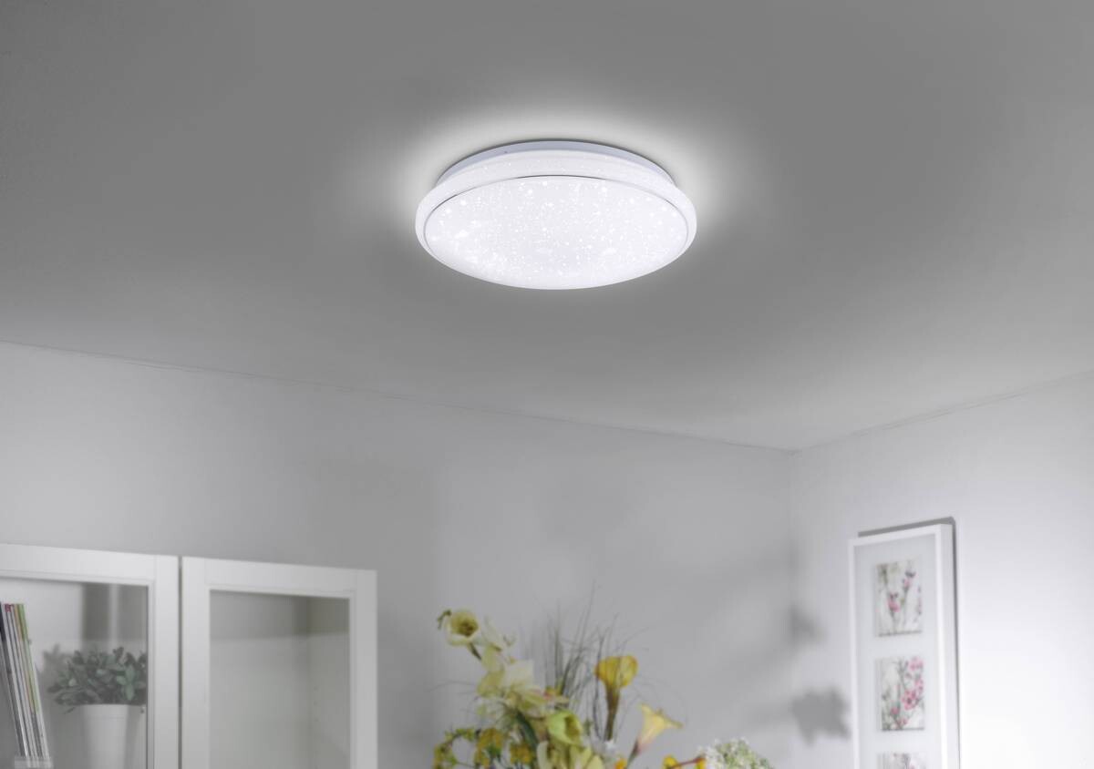 Just Light Smarte LED-Deckenleuchte JUPI 14743-16 weiß Kunststoff H/D: ca. 11x44 cm 1 Brennstellen