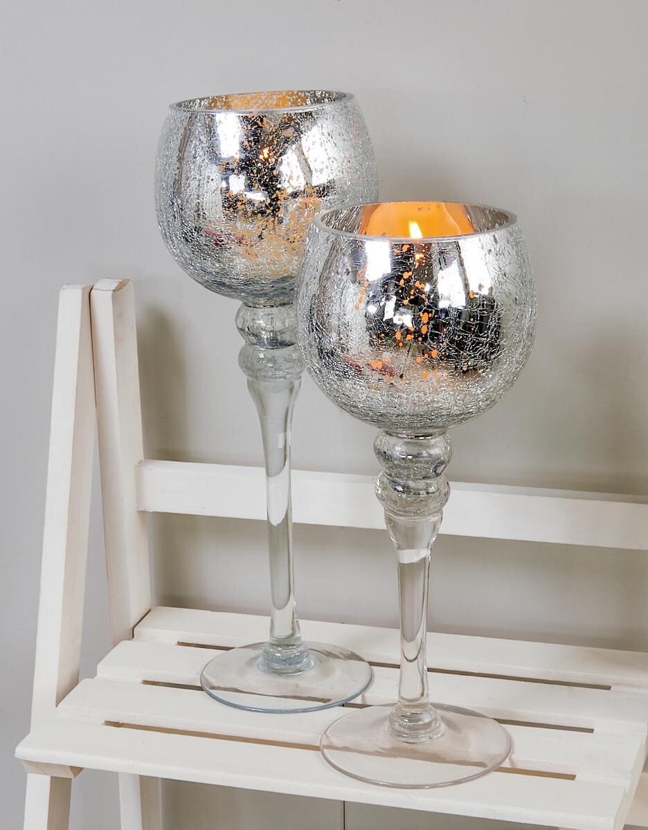 POCOline Windlicht silber Glas