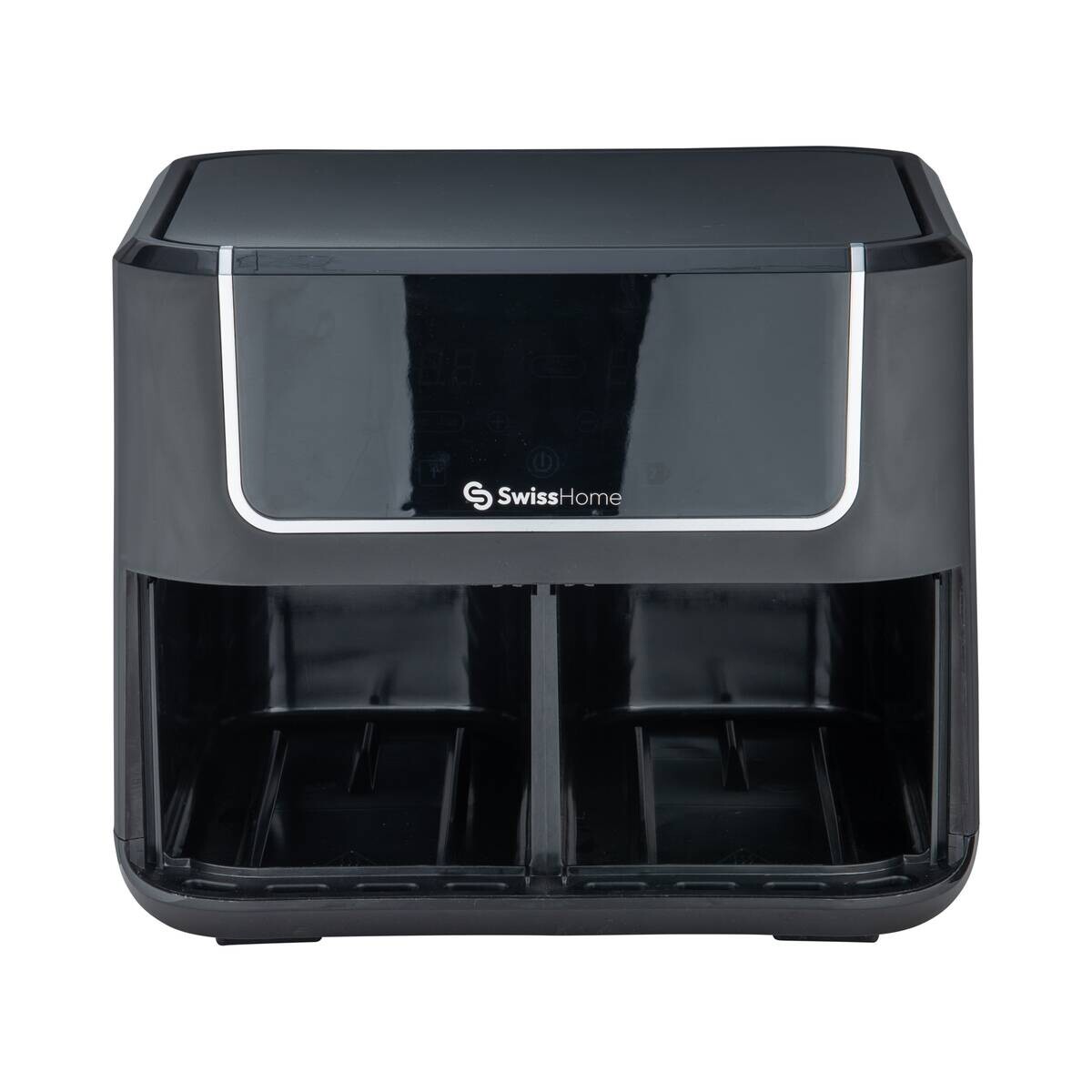 SWISS HOME Doppel-Heißluftfritteuse SH-6931 schwarz Kunststoff B/H/L: ca. 24x28x32 cm ca. 3 l