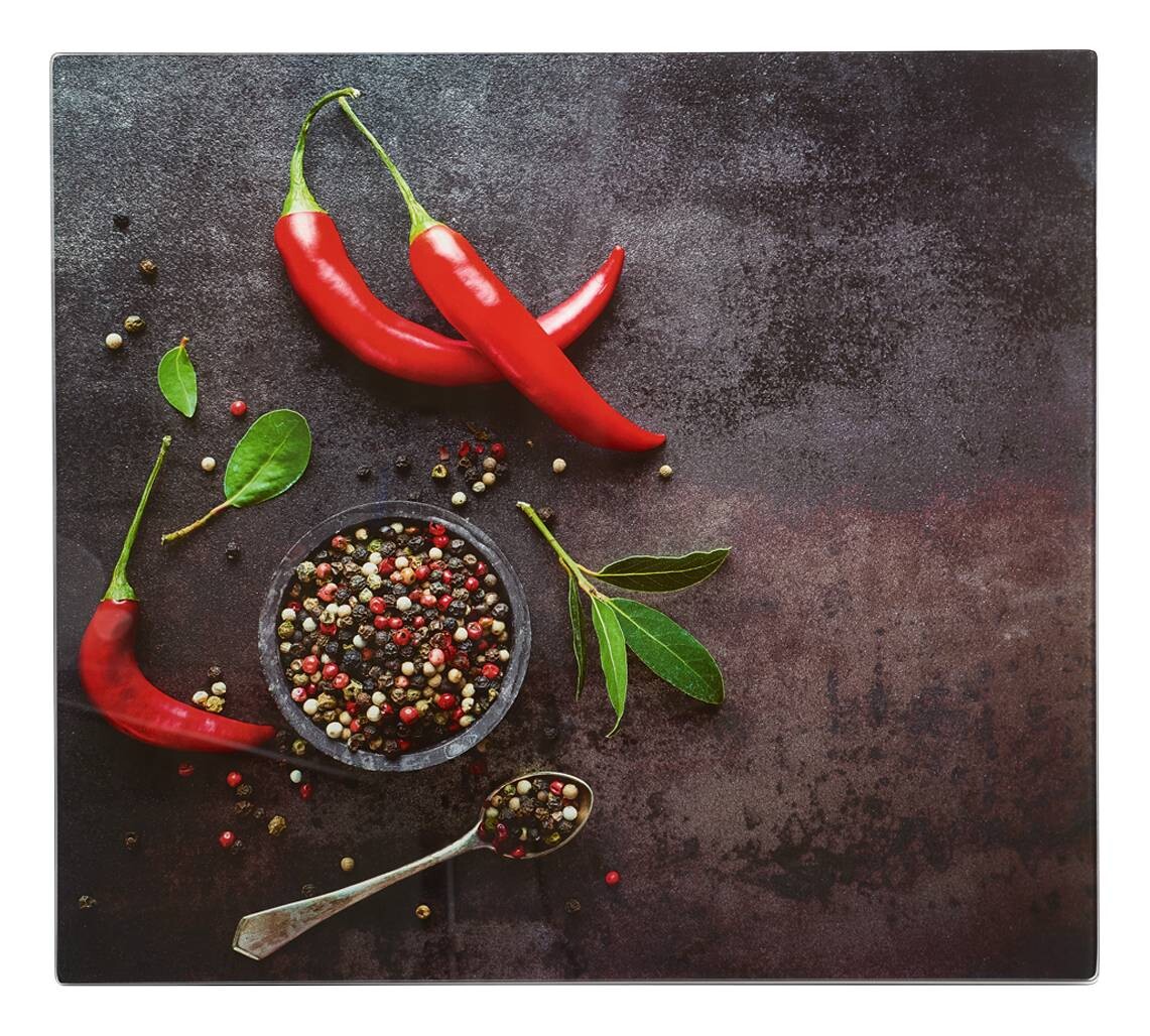 Zeller Herdblende-/Abdeckplatte Chili anthrazit Glas B/H/L: ca. 50x0,8x56 cm