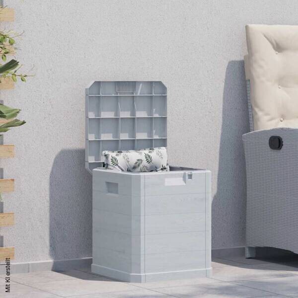 vidaXL Aufbewahrungsbox hellgrau Kunststoff B/H/T/L: ca. 44x50x44x42,5 cm