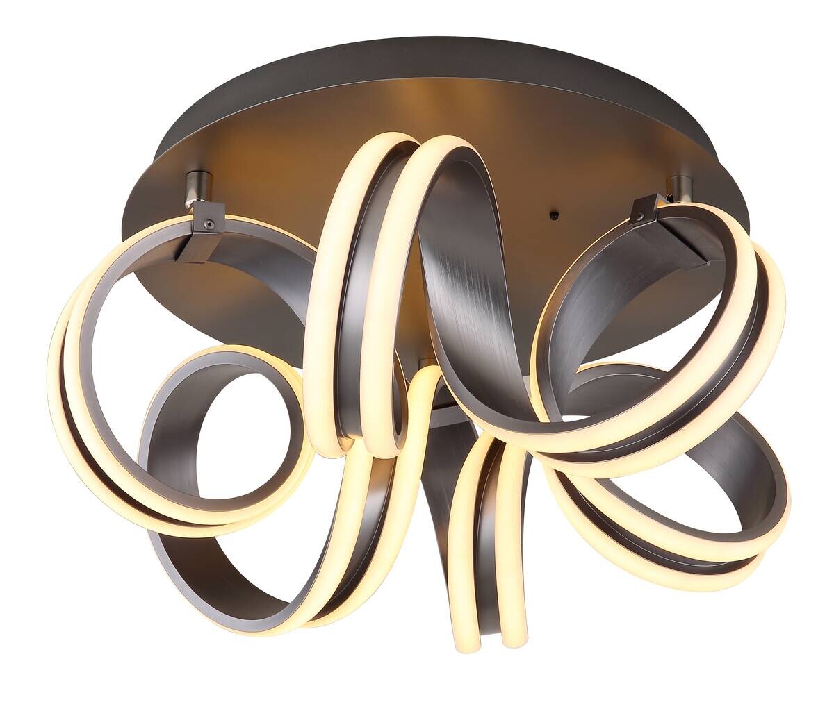 GLOBO Deckenleuchte dunkelgrau Opal Metall Aluminium H/D: ca. 25x46 cm 1 Brennstellen