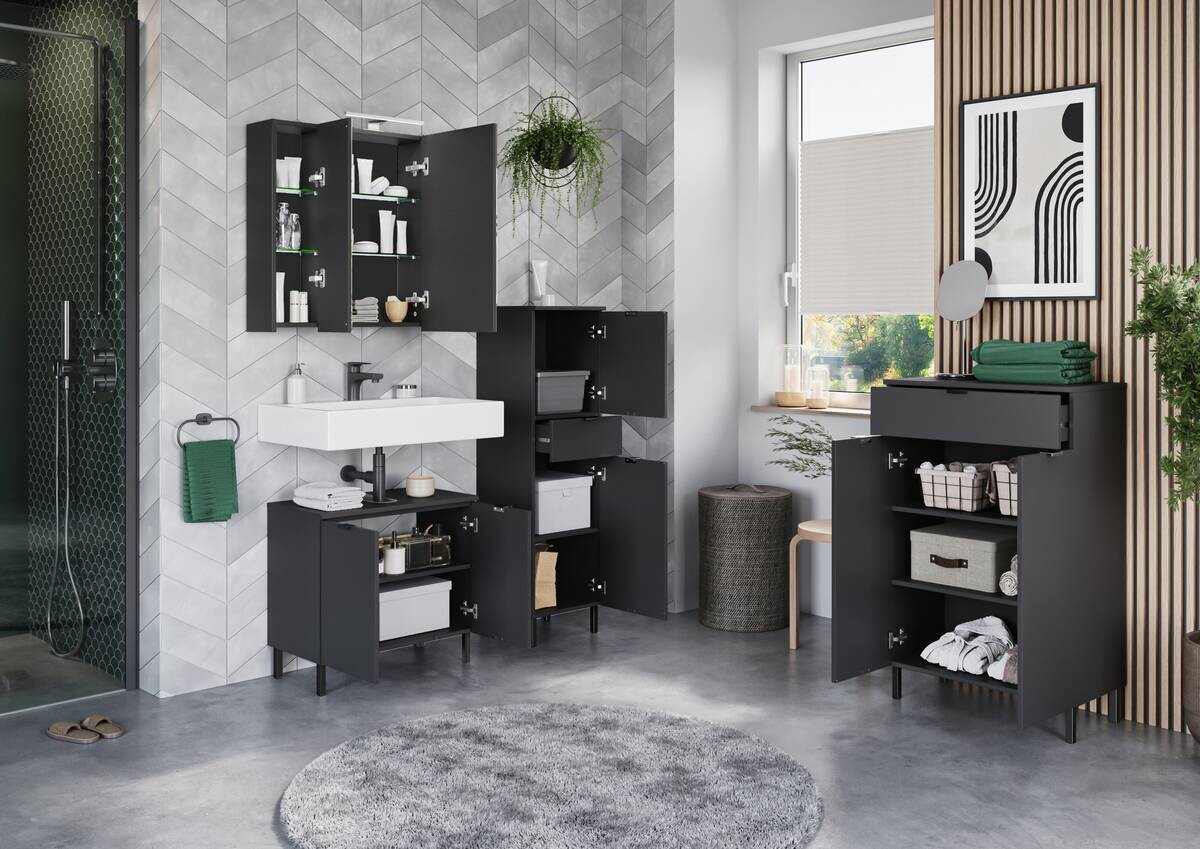 Waschbeckenunterschrank 1980-547 Graphit B/H/T: ca. 60x56x34 cm