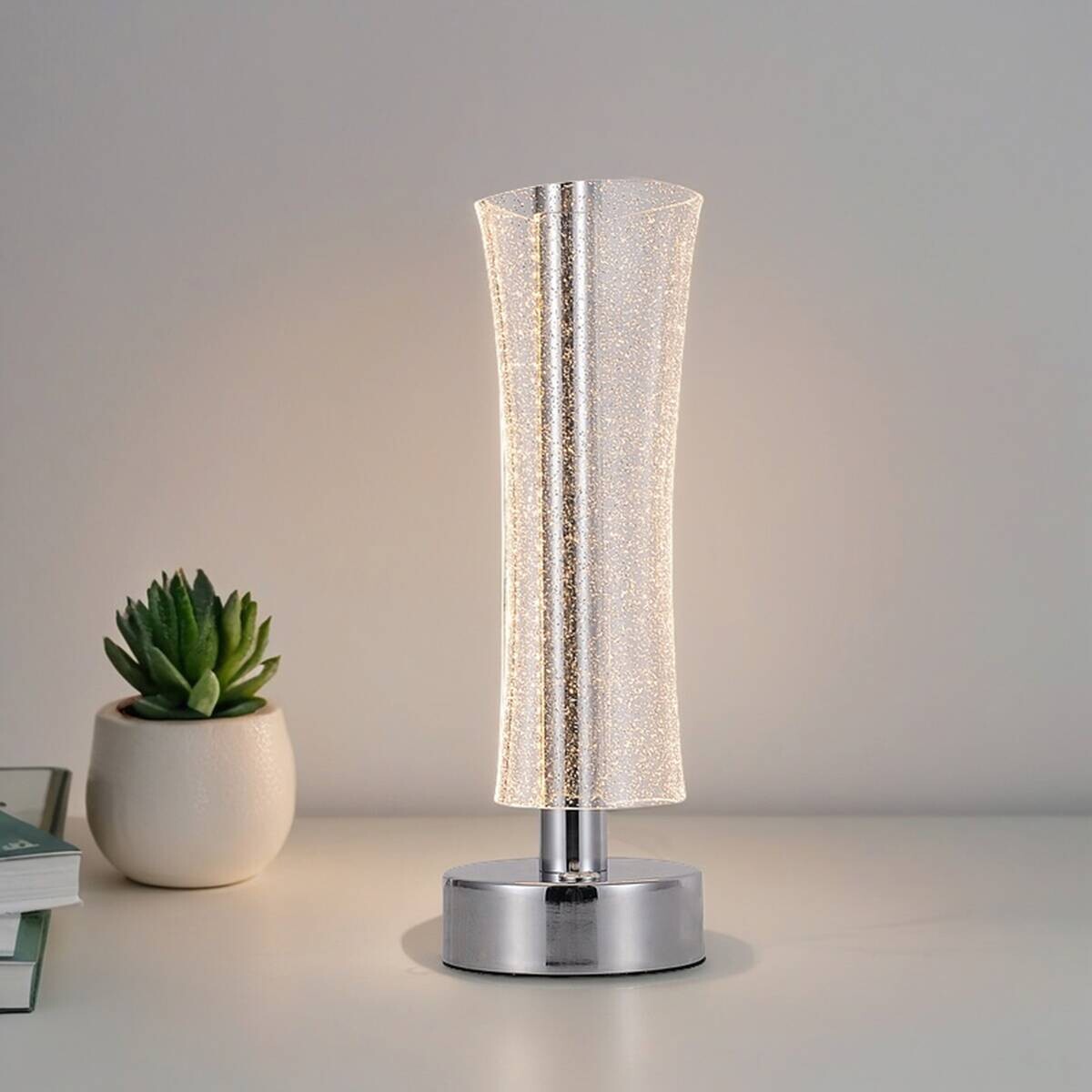 POCOline LED-Tischlleuchte Darcy Metall Acryl B/H/L: ca. 12x36x12 cm