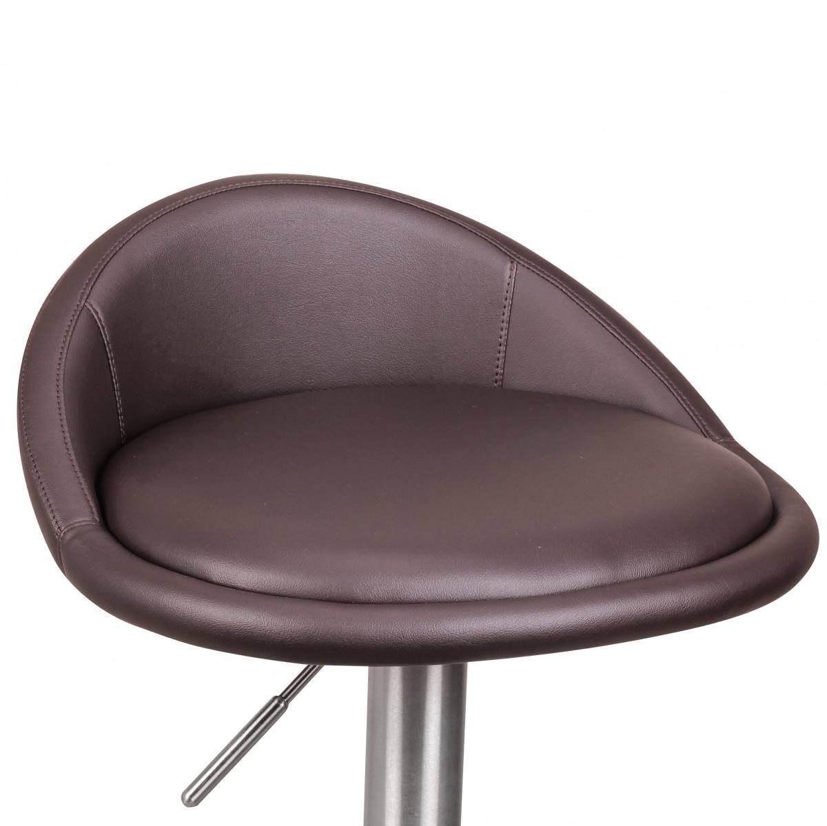 Barhocker braun Edelstahl Kunstleder Edelstahl B/H/T: ca. 43x90x43 cm